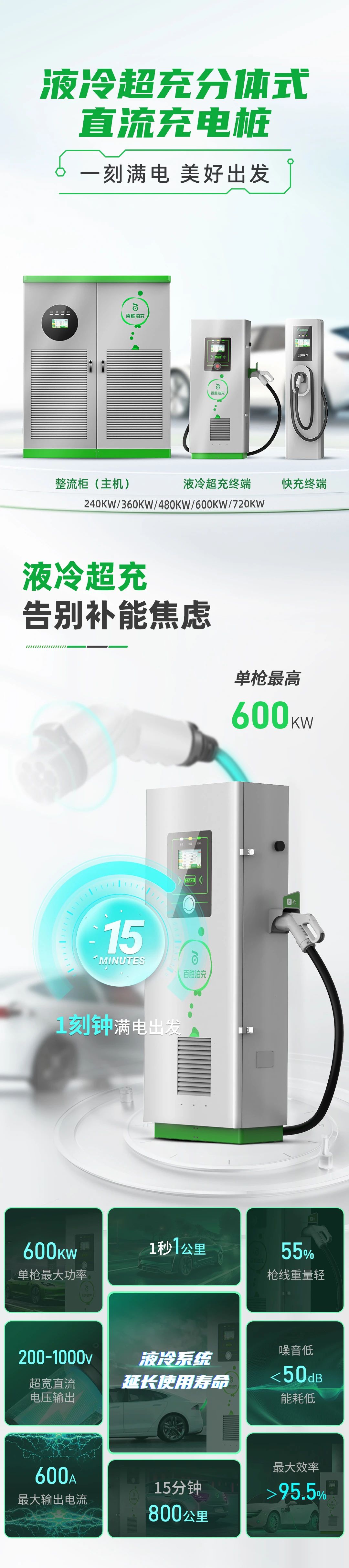 百勝分體式液冷超充樁上市！單槍600kW實現(xiàn)“15分鐘800公里” 適配99%國標車型